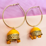 Mango Threaded Hoop Oxidised Jhumkis (DESIGN 678)