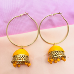 Mango Threaded Hoop Oxidised Jhumkis (DESIGN 678)