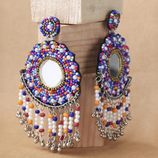 Afgani German Silver Oxidized Jhumki Earrings for Women (DESIGN 580)