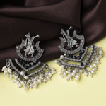 Silver Sarangi Oxidised Jhumka (DESIGN 582)