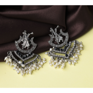 Silver Sarangi Oxidised Jhumka (DESIGN 582)