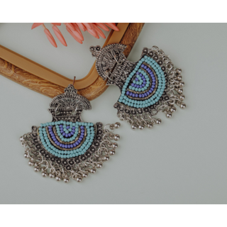 Afgani German Silver Oxidized Jhumki Earrings for Women (DESIGN 583)