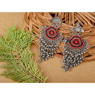 Afgani German Silver Oxidized Jhumki Earrings for Women (DESIGN 587)