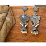 Crystal Cascade Oxidised Jhumka (DESIGN 589)