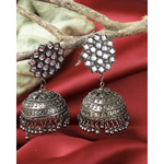 Afgani German Silver Oxidized Jhumki Earrings for Women (DESIGN 592)