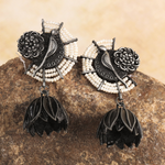 Afgani German Silver Oxidized Jhumki Earrings for Women (DESIGN 595)