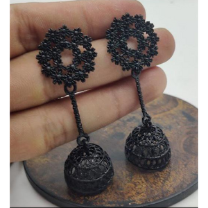 Black Beauty Oxidised Mini Jhumkas (DESIGN 1059)