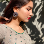 Opulent Orbits Oxidised Jhumkis (DESIGN 227)