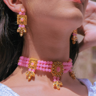Pink Pearl Kundan Traditional Jewelry Set (DESIGN 324)