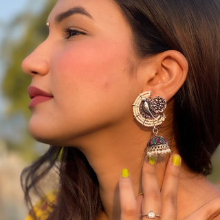 Afgani German Silver Oxidized Jhumki Earrings for Women (DESIGN 247)