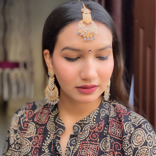 Maang Tikka Earrings Jewellery Set for Women (DESIGN 407)
