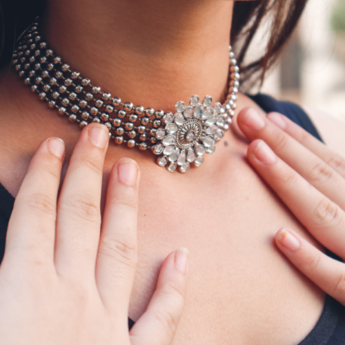 Timeless Elegance Oxidised Necklace (DESIGN 78)