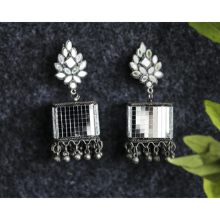 Afgani German Silver Oxidized Jhumki Earrings for Women (DESIGN 701)