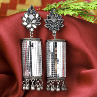 Afgani German Silver Oxidized Jhumki Earrings for Women (DESIGN 702)