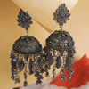 Leaf Curtain Oxidised Jhumkas (DESIGN 716)