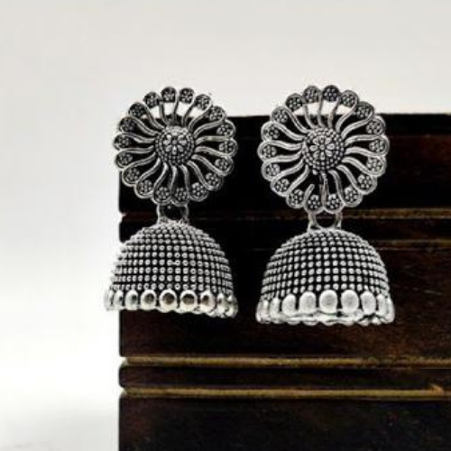 Mesmerising Twirls Oxidised Mini Jhumkis (DESIGN 1074)