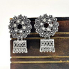 Glorious Garland Oxidised Mini Jhumkis (DESIGN 1076)