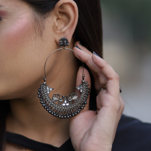 Alluring Aura Oxidised Jhumka (DESIGN 143)