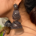 Elegant Embellishments Oxidised Jhumka (DESIGN 166)