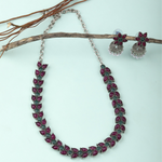 Ruby Romance Oxidised Necklace (DESIGN 88)