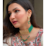 Green Glory Kundan Traditional Jewelry Set (DESIGN 216)