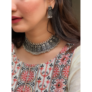 Afgani German Silver Oxidized Necklace for Women (DESIGN 110)